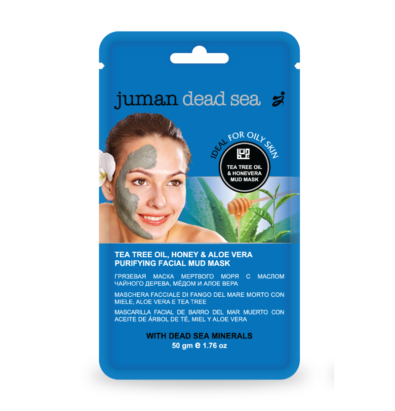 Rensende DEAD SEA MUD maske med Tea Tree Oil, honning og Aloe Vera